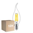 Mehrfachpackung 10x Philips MASTER LED E14 Gebogen-tip Kerze Fadenlampe Klar 3.4W 470lm - 922-927 Dim To Warm | Höchste Farbwiedergabe - Dimmbar - Ersatz Für 40W
