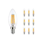 Mehrfachpackung 10x LED E14 Kerze Fadenlampe Klar 4.5W 470lm - 827 | Ersatz für 40W