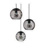 Eglo Suspension Luminaire Almanzora Échantillon Noir Cuivre | IP20 - Convient pour 3x E27 